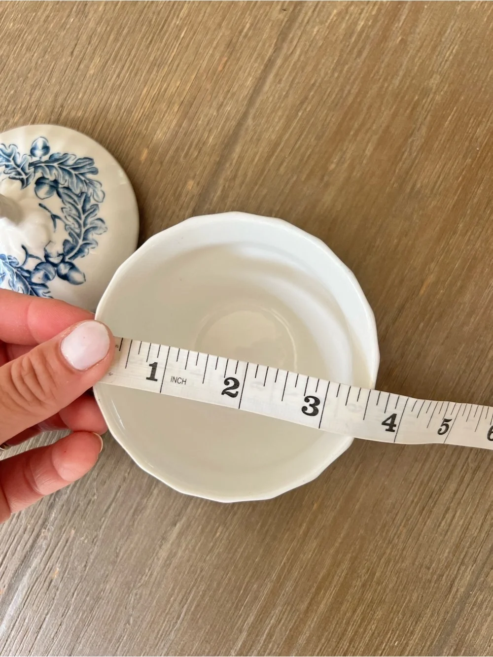 Earthware The Brooke Blue Sugar Bowl 0.2 L White Churchill England Porcelain